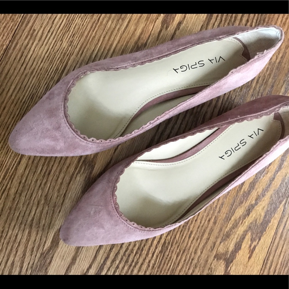 Via Spiga blush suede flats